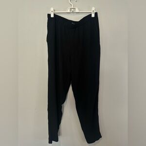 Eileen Fisher Easy Pull On Crepe Black Pants Size Medium 1046